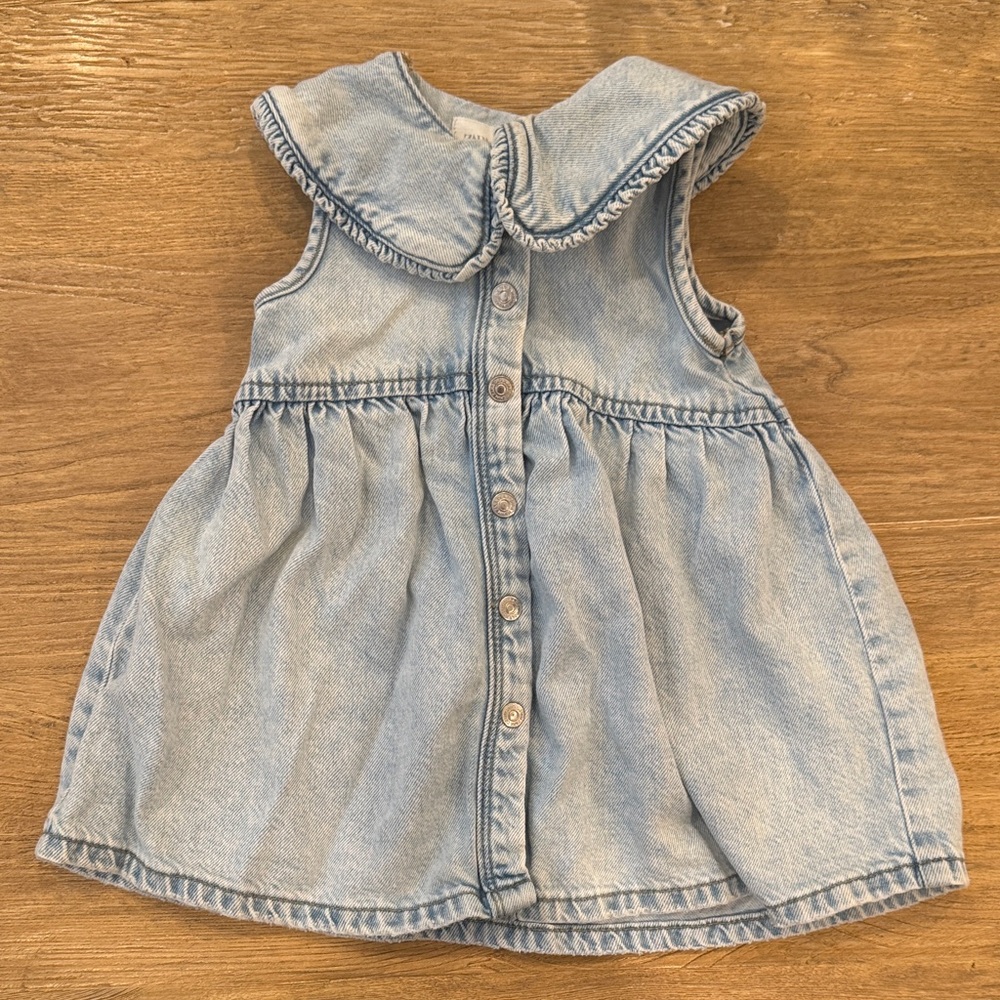 Zara Kids Light Blue Denim Dress